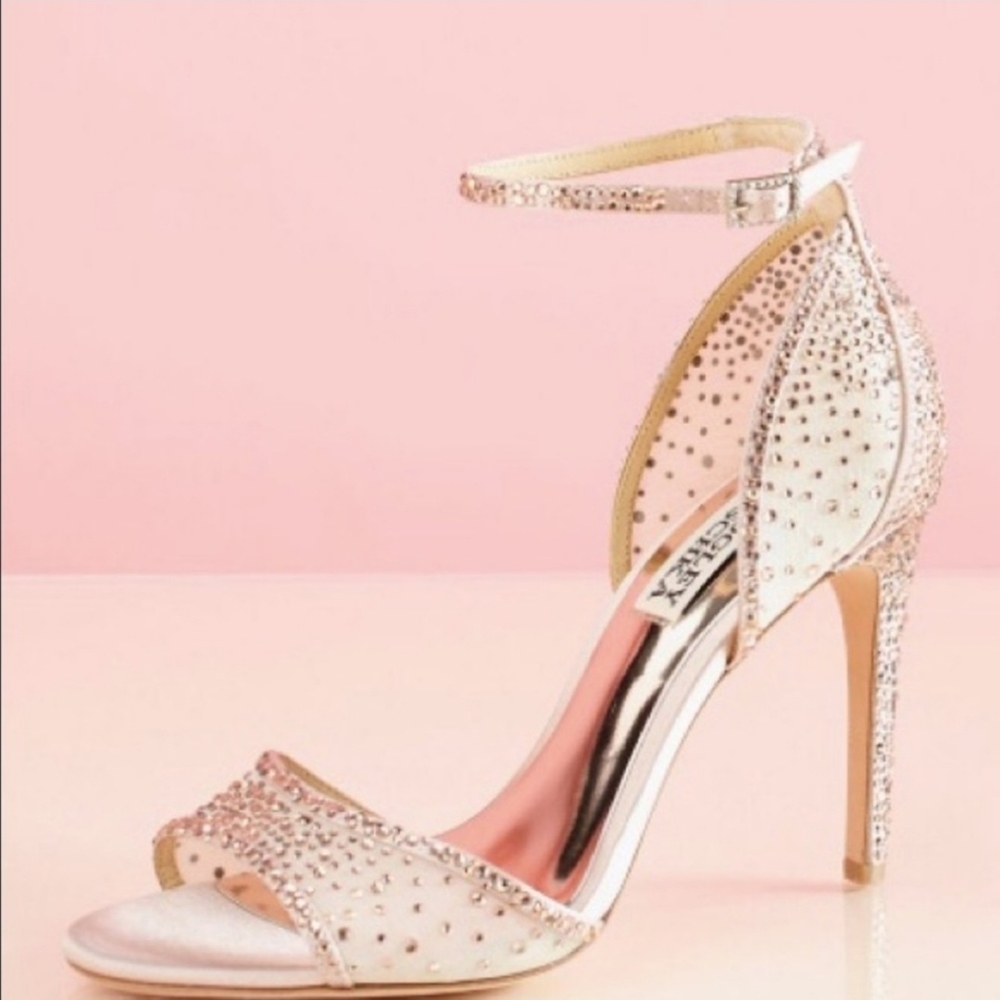 Badgley Mischka, Shiraz Mesh & Satin Blush Sandal